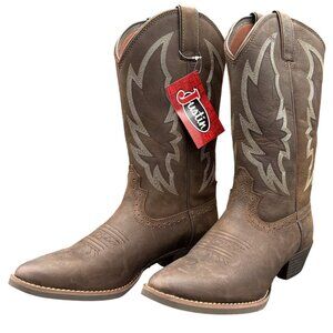 Justin Rosella Western Boots Womens Chocolate 11B‎ Round Toe Embroidered Cowboy